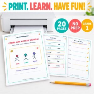 verb worksheets for grade 1 printable